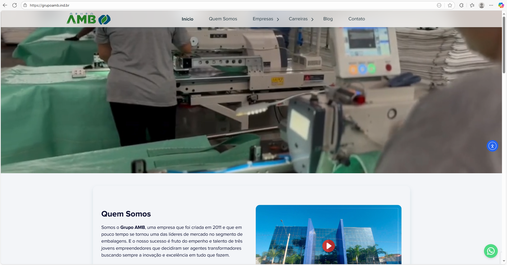 Website Grupo AMB Indústria