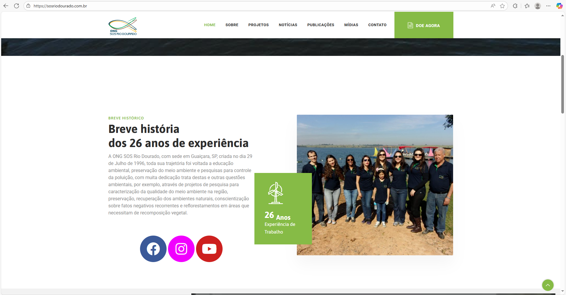Website SOS Rio Dourado